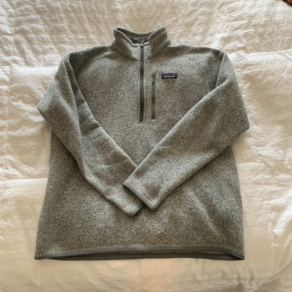 Mens gray patagonia better sweater 1/4 zip - large